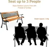 A garden bench with three silhouetted figures sitting on it. Produktbild-Vorschau
