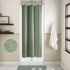 Tenda da doccia in lino, 92 x 182 cm, verde, con anelli Anteprima dell’immagine prodotto 5