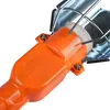 A close-up view of the orange handle and metal cage of a work light. Náhľad obrázku produktu
