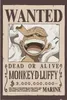 One Piece - "Wanted" imprimé, Luffy PM12546 (91.5 cm x 61 Voir les images du produit 1