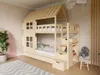 Hausförmiges Etagenbett HÜTTCHEN mit Treppen und Stauraum Produktbild-Vorschau 4