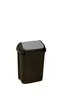 A black trash can with a gray lid is shown against a white background. Náhľad obrázku produktu