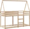 vidaXL Poschodová posteľ so strechou 80x200 cm z masívneho Náhľad obrázku produktu 3