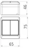 Aufputz-Serie schwarz IP44 (Lichtschalter / Wechselschalter, Doppelschalter, Klingeltaster, 1-fach / 2-fach / 3-fach Steckdose) Doppelschalter Productafbeelding-voorbeeld