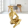 Denker Lesen Statue Harz sitzende Figur abstrakte Kunst Produktbild-Vorschau 2
