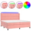 vidaXL Boxspringbett mit Matratze & LED Rosa 160x200 cm Produktbild-Vorschau 3