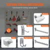 A collage of images showcasing different types of storage accessories for a wall panel system, including baskets, hooks, faceouts, bins, organizers, and waterfalls. The main image shows a wall panel with various tools stored on it. Podgląd zdjęcia produktu