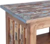 A close-up view of the corner of a wooden nightstand with a distressed finish. Náhled obrázku produktu