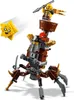 A LEGO toy set depicting a spider-like mechanical walker with a minifigure on top, and a star-shaped character being launched. Produktbild-Vorschau