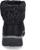 A back view of a black Skechers boot with a knitted cuff. Voir les images du produit