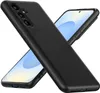 A black silicone phone case is shown diagonally across a white background, with a smartphone screen visible underneath. Produktbild-Vorschau