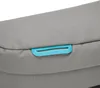 A close-up shot of a gray bag with a blue loop. Voir les images du produit