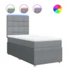 Boxspringbett mit Matratze Hellgrau 100x200 cm Stoff Produktbild-Vorschau 1