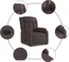 A collage showcasing a recliner chair from multiple angles and close-up views of its features. Voir les images du produit