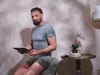 Herren Boxershorts mit Flachnähten dünn Outlast® - khaki, Produktbild-Vorschau 4