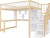 A loft bed with a desk and storage shelves, shown against a white background. Náhled obrázku produktu