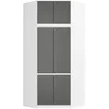 A white corner wardrobe with graphite gray doors. Anteprima dell’immagine prodotto