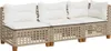 vidaXL Canapé de jardin 3 places avec coussins Beige Poly Voir les images du produit 1