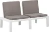 4-tlg. Garten-Lounge-Set mit Kissen Kunststoff Weiß Produktbild-Vorschau 7