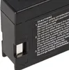 A close-up view of a black battery pack with warning and safety instructions printed on a label. Podgląd zdjęcia produktu
