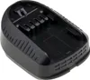 A black plastic battery adapter for a cordless tool. Produktbild-Vorschau