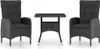 The Living Store 3-tlg. Garten-Essgruppe Poly Rattan und Produktbild-Vorschau 2