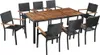 vidaXL 9-tlg. Garten-Essgruppe Poly Rattan Akazie Produktbild-Vorschau 8
