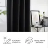 Blickdichte Thermovorhänge mit Ösen 300x140 cm Schwarz 2er Produktbild-Vorschau 6