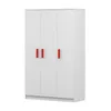 Kinder-Kleiderschrank JONAS 120 cm – Weiß/Weiß mit roten Produktbild-Vorschau 2