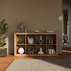 sweeek - Bücherregal Holzoptik 4 Ebenen 8 Stauräume - Produktbild-Vorschau 3