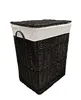 Panier à linge Coffre à linge en osier noir rectangulaire Voir les images du produit 6