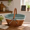 Kobolo Einkaufskorb geflochten Weide -mit Textil Produktbild-Vorschau 3