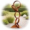 Moderne Garten Skulptur Metall Rostoptik 93 cm – Abstrakte Produktbild-Vorschau 1