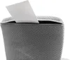 A close-up view of a gray mesh basket with a white piece of paper inserted into it. Produktbild-Vorschau