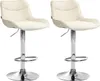 2er Set Barhocker Vonore Stoff chrom creme Produktbild-Vorschau 1