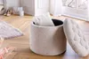 Hocker MODERN BAROCK STORAGE 50cm Bouclé Champagner Produktbild-Vorschau 5