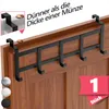 Lindenstein Türgarderobe zum Einhängen, Schwarz - Edelstahl Produktbild-Vorschau 1