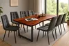 Esstisch Baumkante massiv Akazie nussbaum 180 x 90 schwarz Produktbild-Vorschau 3