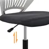 A close-up view of the seat and height adjustment lever of a dark gray office chair. Produktbild-Vorschau