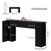 FABATO 155 cm gewellte Konsole mit 2 versteckten Produktbild-Vorschau 2