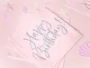 Urokliwe Serwetki "Happy Birthday" w jasnym pudrowym różu – Podgląd zdjęcia produktu 4
