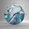 Wanduhr - Rund - Glasuhr - Abstraktion dreidimensional blau Produktbild-Vorschau 3