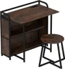 A foldable desk with a stool and shelves, shown against a white background. Anteprima dell’immagine prodotto
