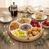 Drehbares Serviertablett 30 cm – Bambus Snackteller mit 6 Produktbild-Vorschau 3