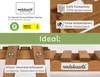 Collage of product details and marketing information for a wooden plant stand. Produktbild-Vorschau