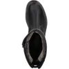 A top-down view of a black leather boot with a fur lining. Produktbild-Vorschau