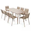 Ensemble table de jardin et 8 chaises en métal taupe - Voir les images du produit 2