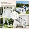 Decoratieset voor bruidswagen, wit, met 3 rozen en organza Productafbeelding-voorbeeld 7