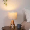 Lampa nocna EDISHINE, lampa stołowa z drewna, oprawka E27, Podgląd zdjęcia produktu 3