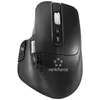 A black ergonomic wireless mouse with a white background. Produktbild-Vorschau
